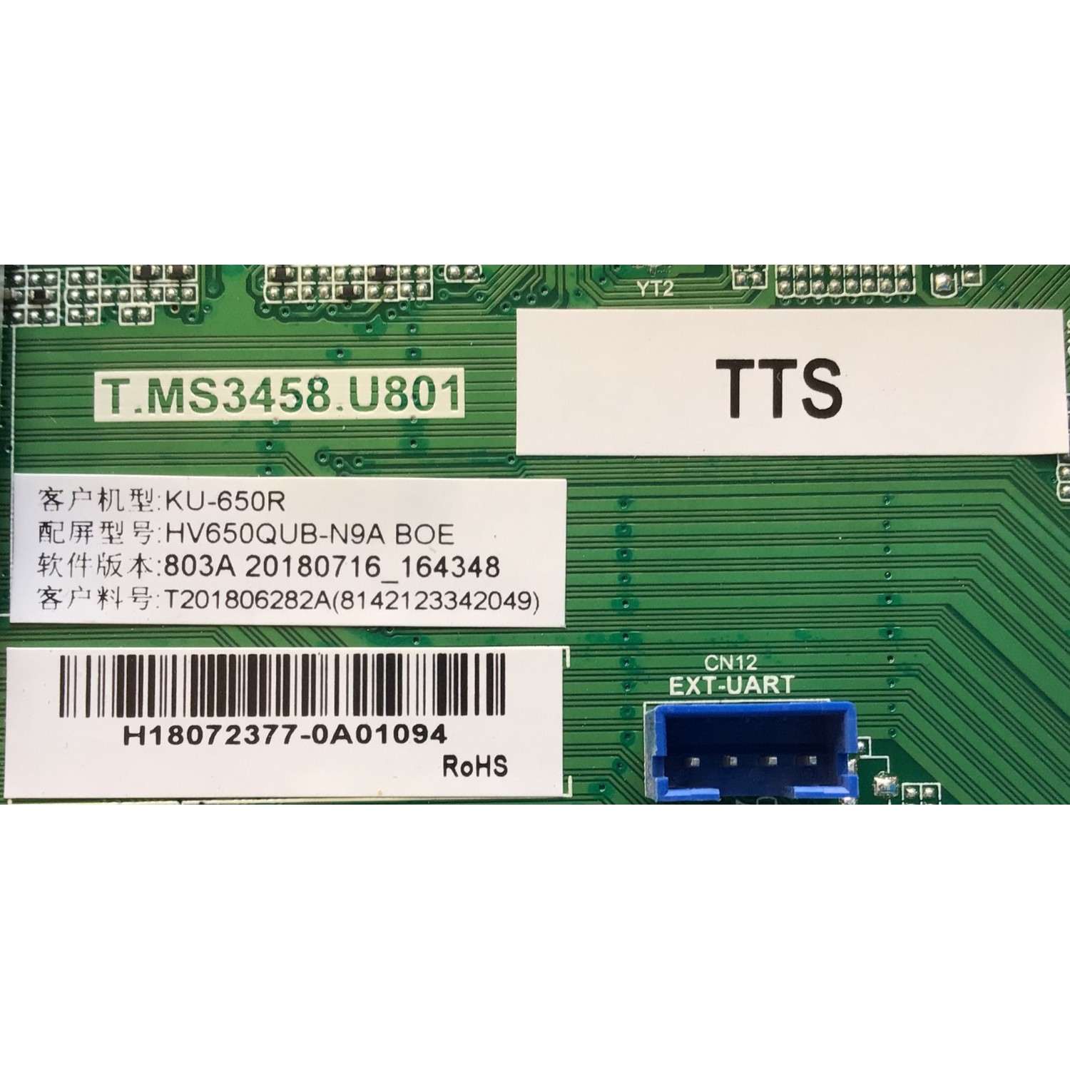 MAIN PARA TV SCEPTRE / NUMERO DE PARTE T201806282A / T.MS3458.U801 / KU-650R / HV650QUB-N9A / 803A 20180716_164348 / T201806282A(814213342049) / H18072377-0A01094 / PANEL CN650CN5290 / MODELO W65 FKUV58DA / W65 - Imagen 2